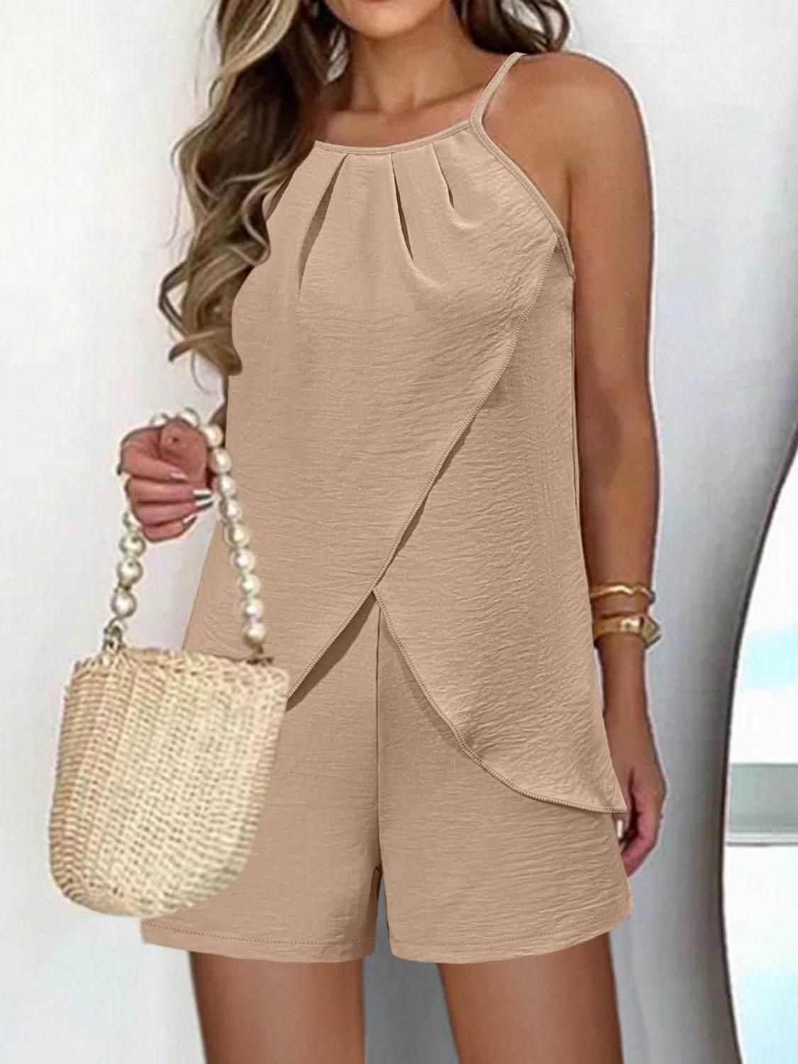 Spaghetti Strap Top and Shorts Set - DaTrendStore.Com