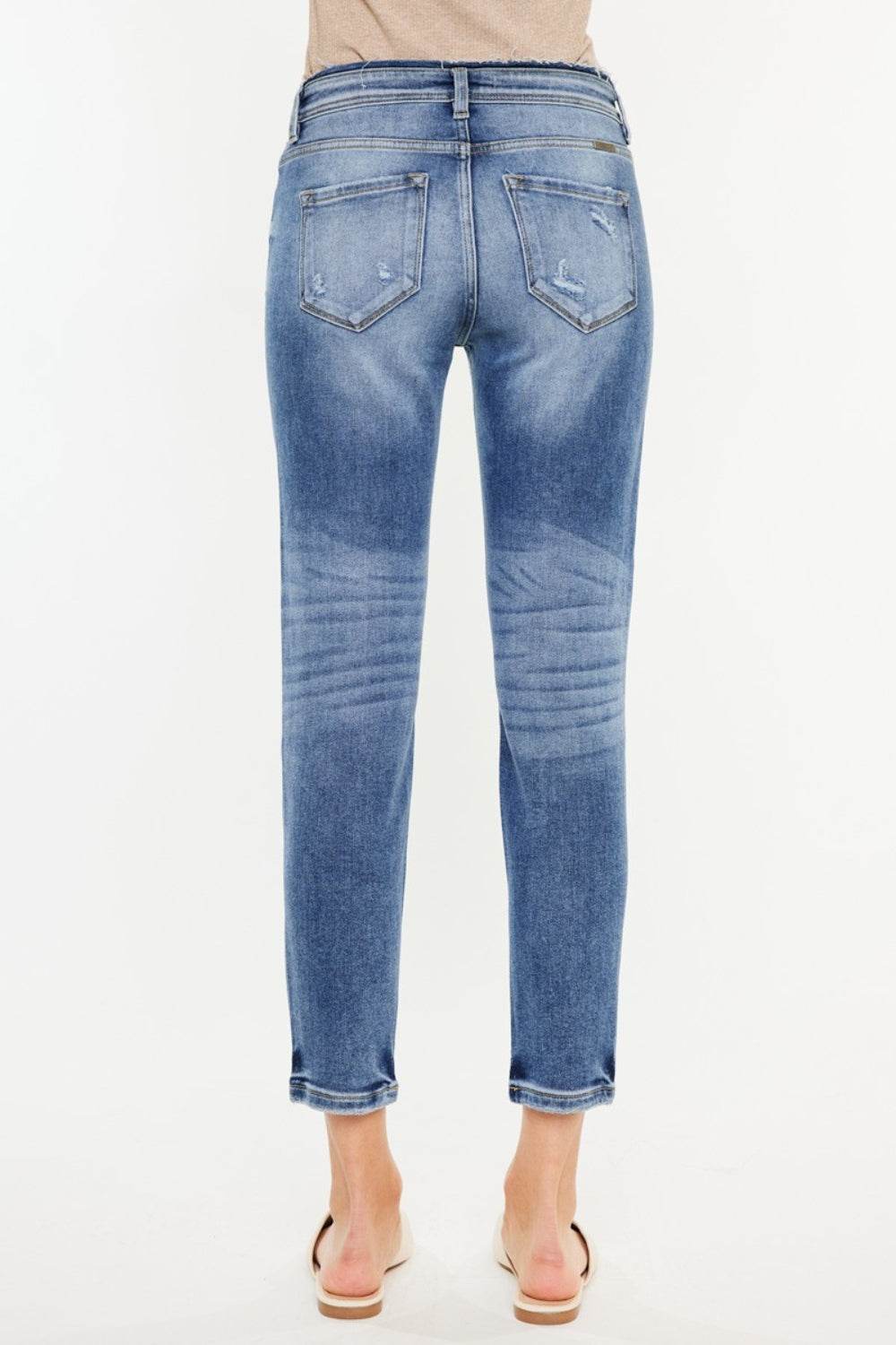 Kancan High Rise Distressed Mom Jeans - DaTrendStore.Com