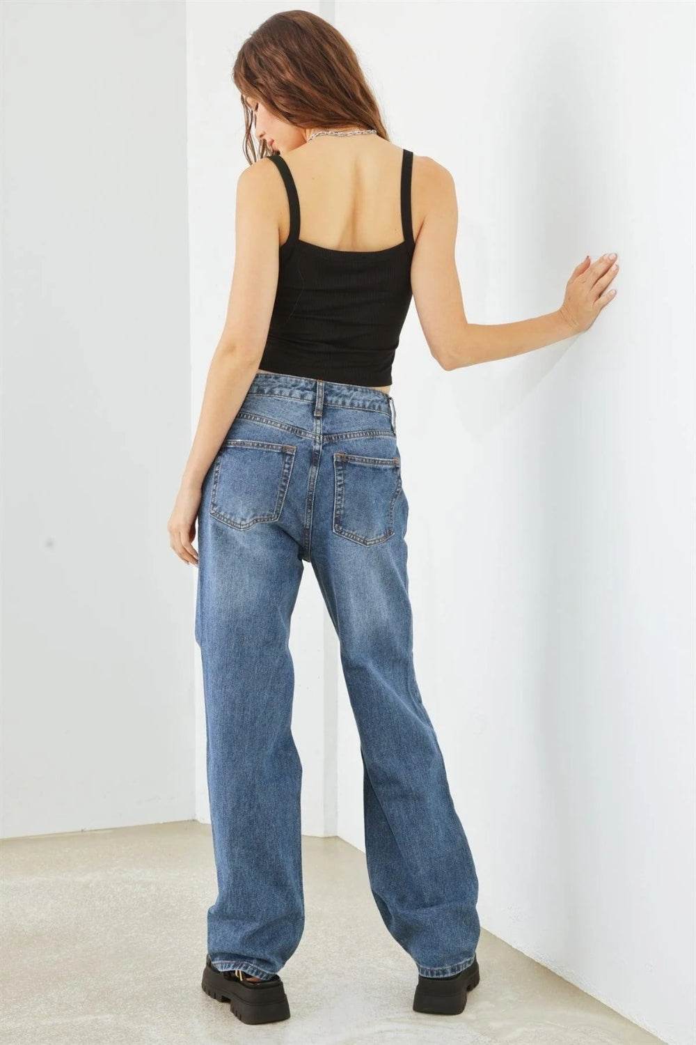 HAMMER COLLECTION Distressed High Waist Jeans - DaTrendStore.Com