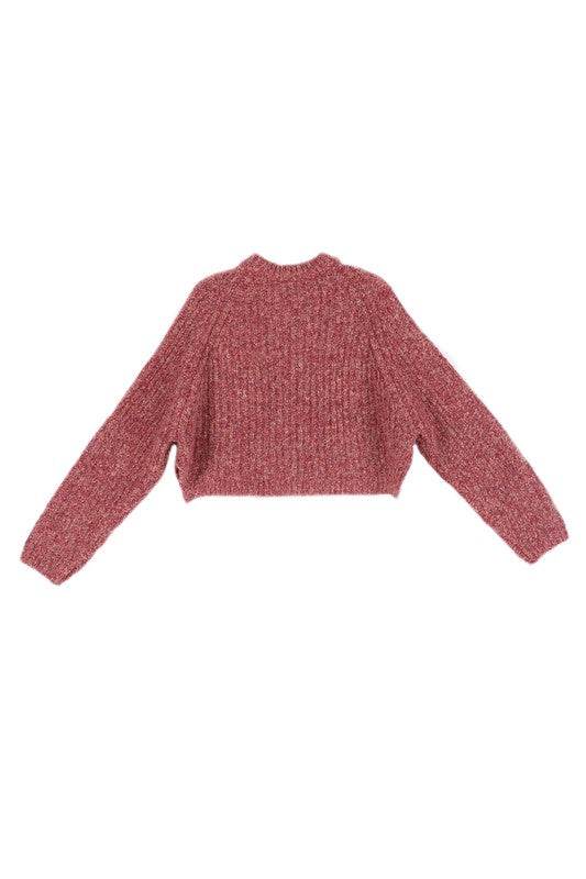 Melange multicolor sweater top - DaTrendStore.Com