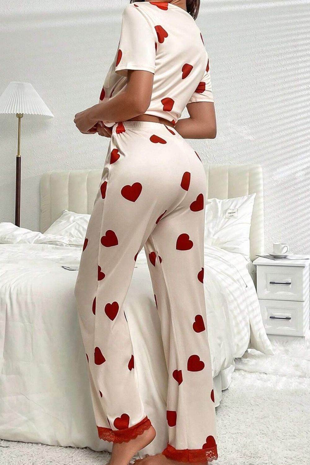 Pocketed Round Neck Top and Drawstring Pants Lounge Set - DaTrendStore.Com