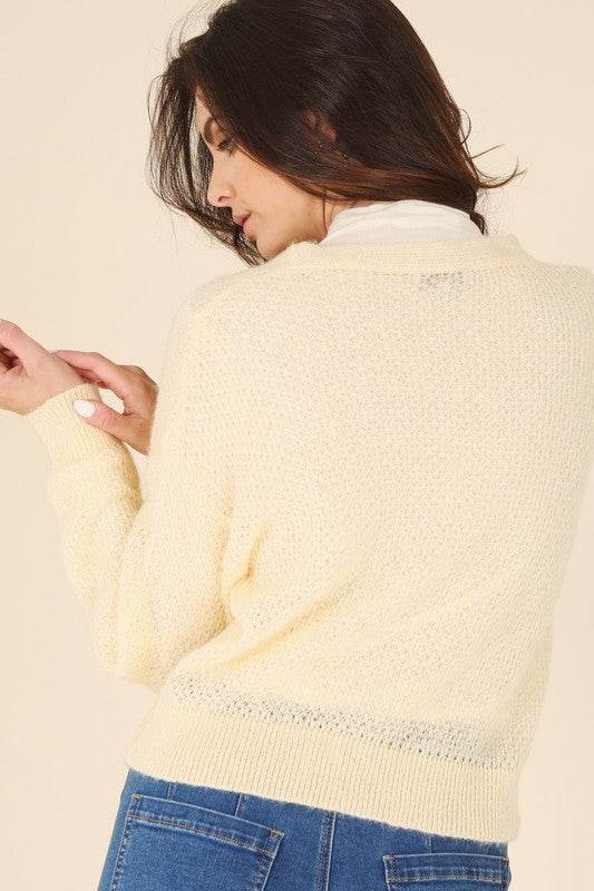 Wool blended sheer cardigan - DaTrendStore.Com
