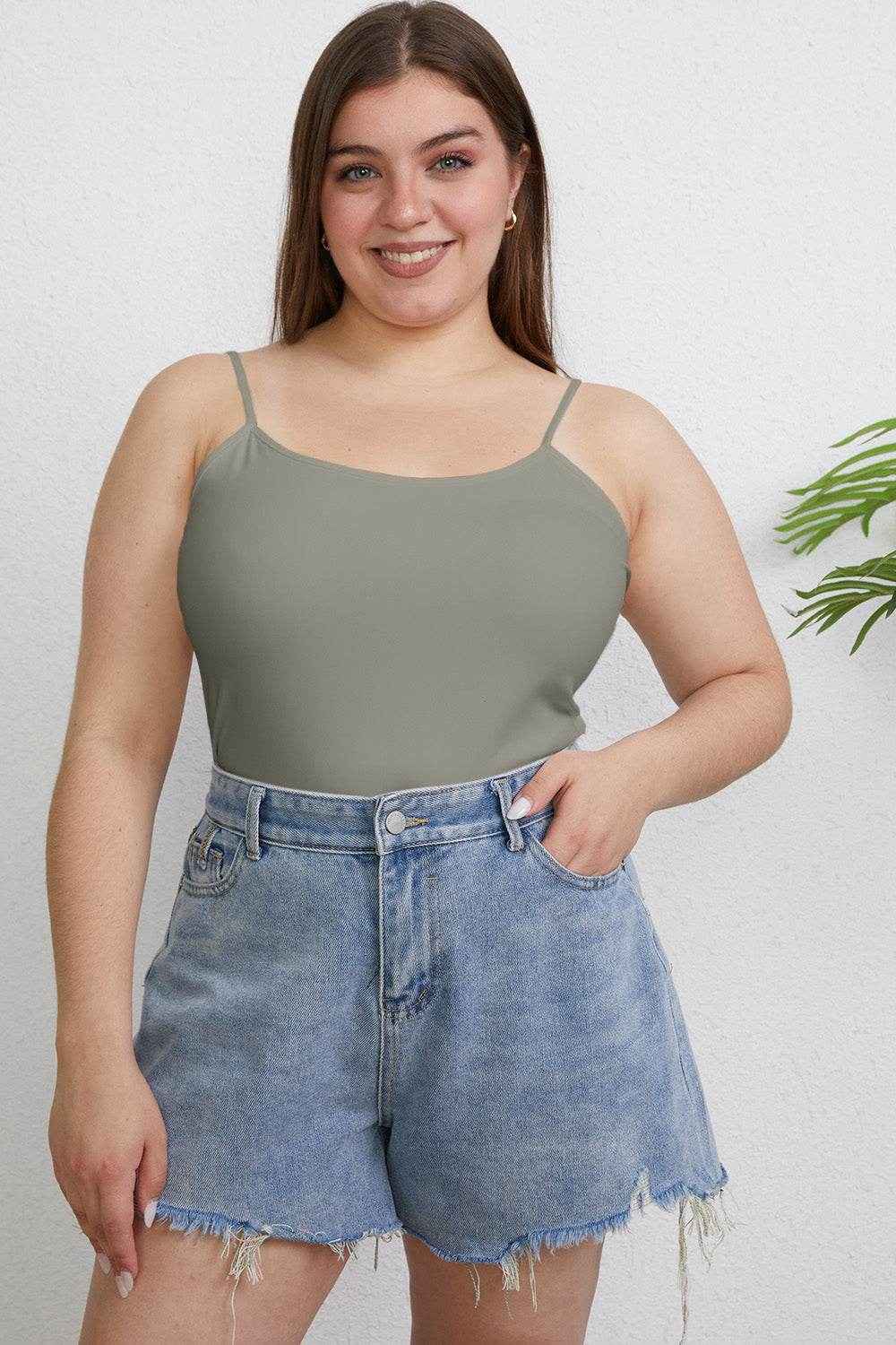 Basic Bae Full Size Round Neck Slim Cami - DaTrendStore.Com