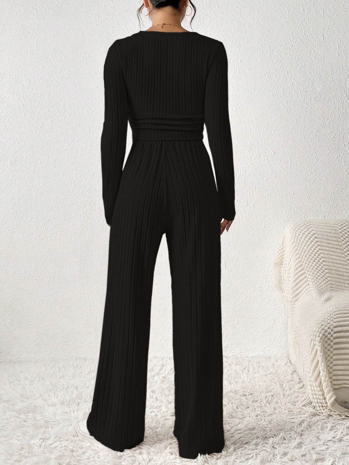 Honey Scoop Neck Long Sleeve Top and Pants Set - DaTrendStore.Com
