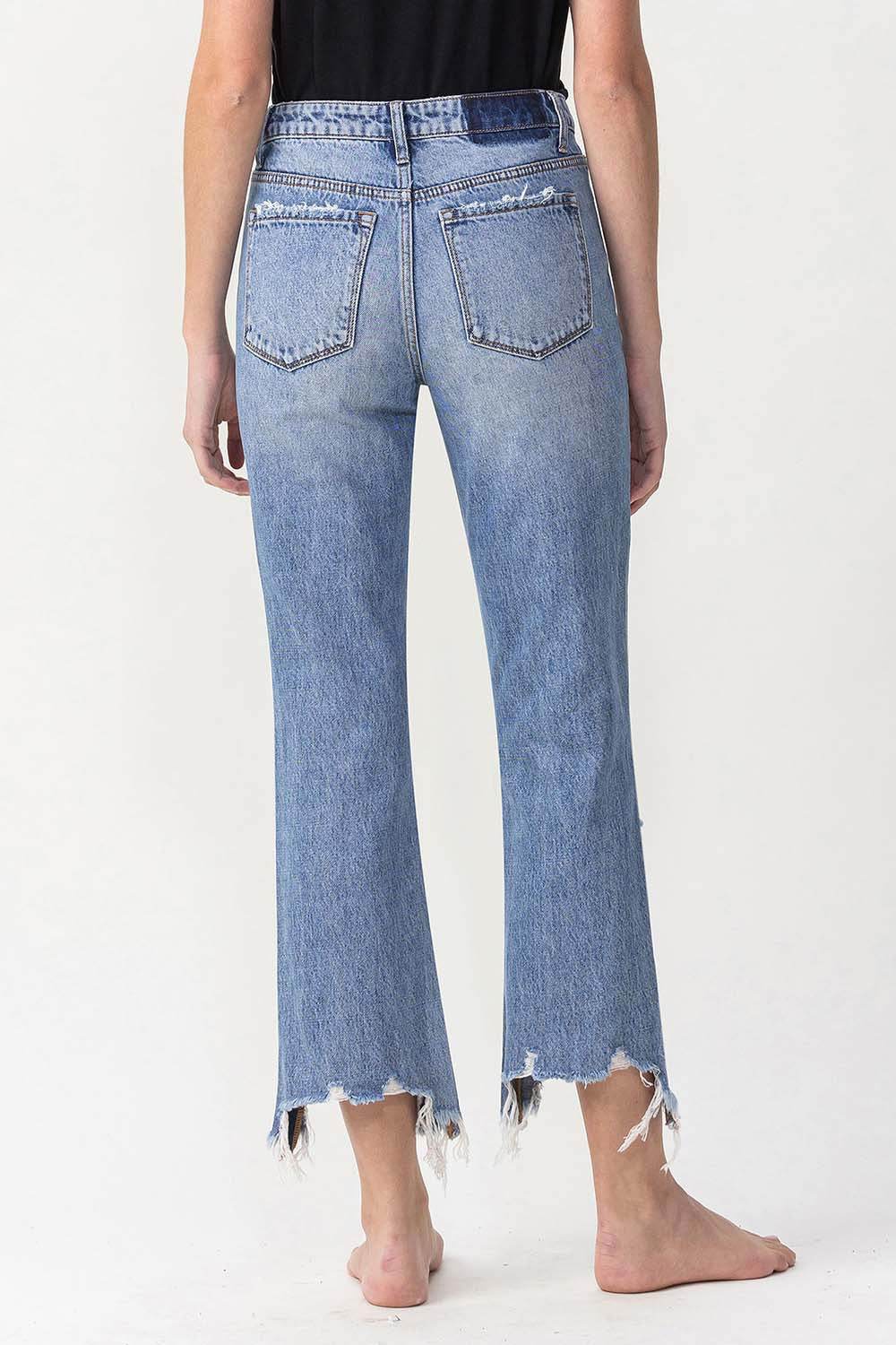 Lovervet High Rise Distressed Straight Jeans - DaTrendStore.Com