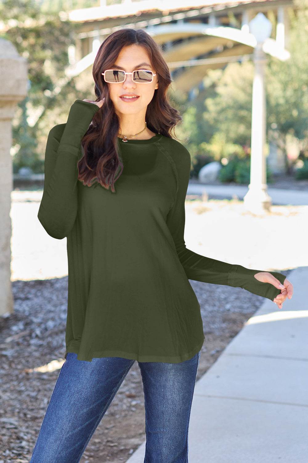 Basic Bae Full Size Round Neck Long Sleeve T-Shirt - DaTrendStore.Com