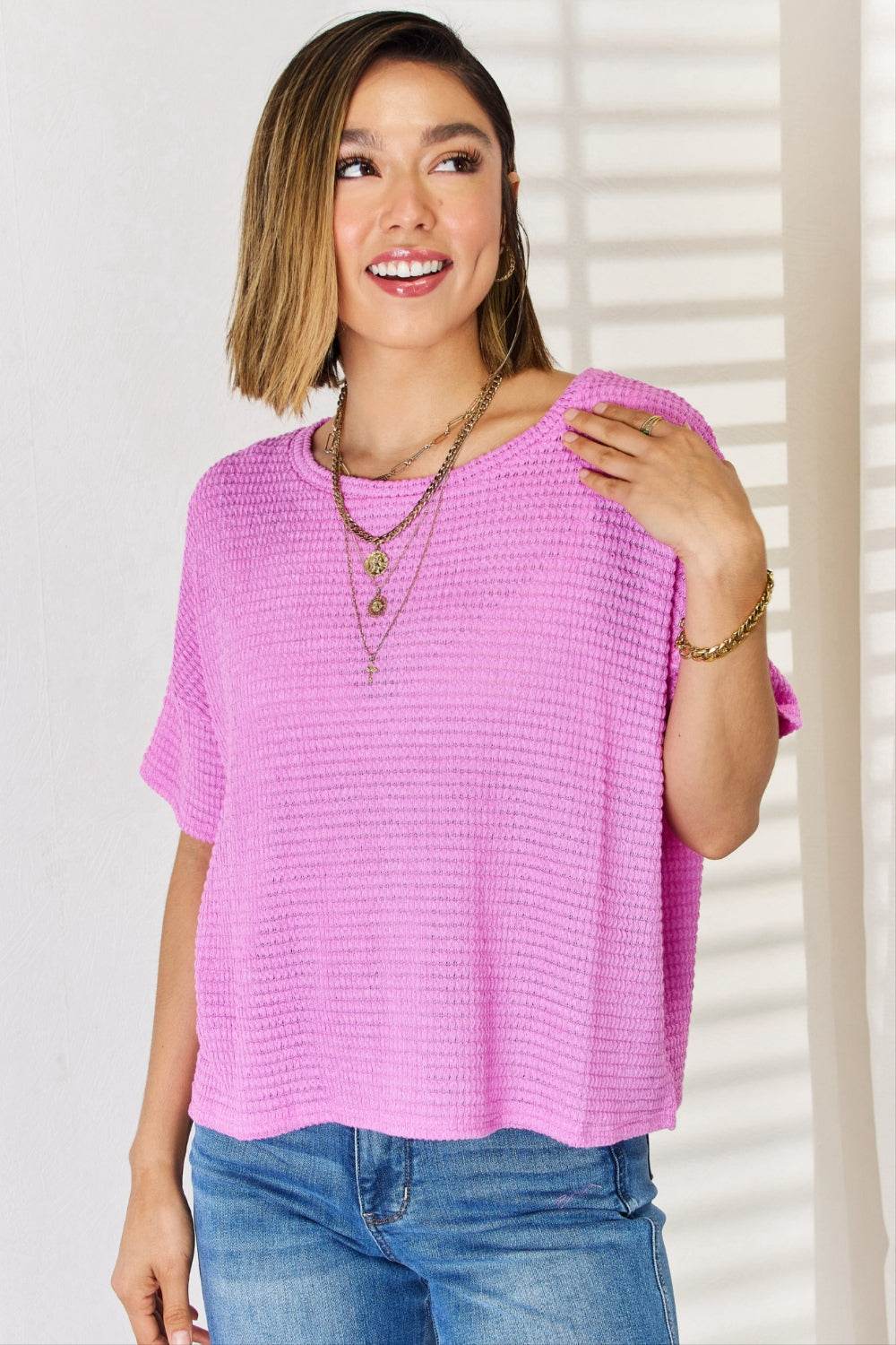 Zenana Full Size Round Neck Short Sleeve Top - DaTrendStore.Com