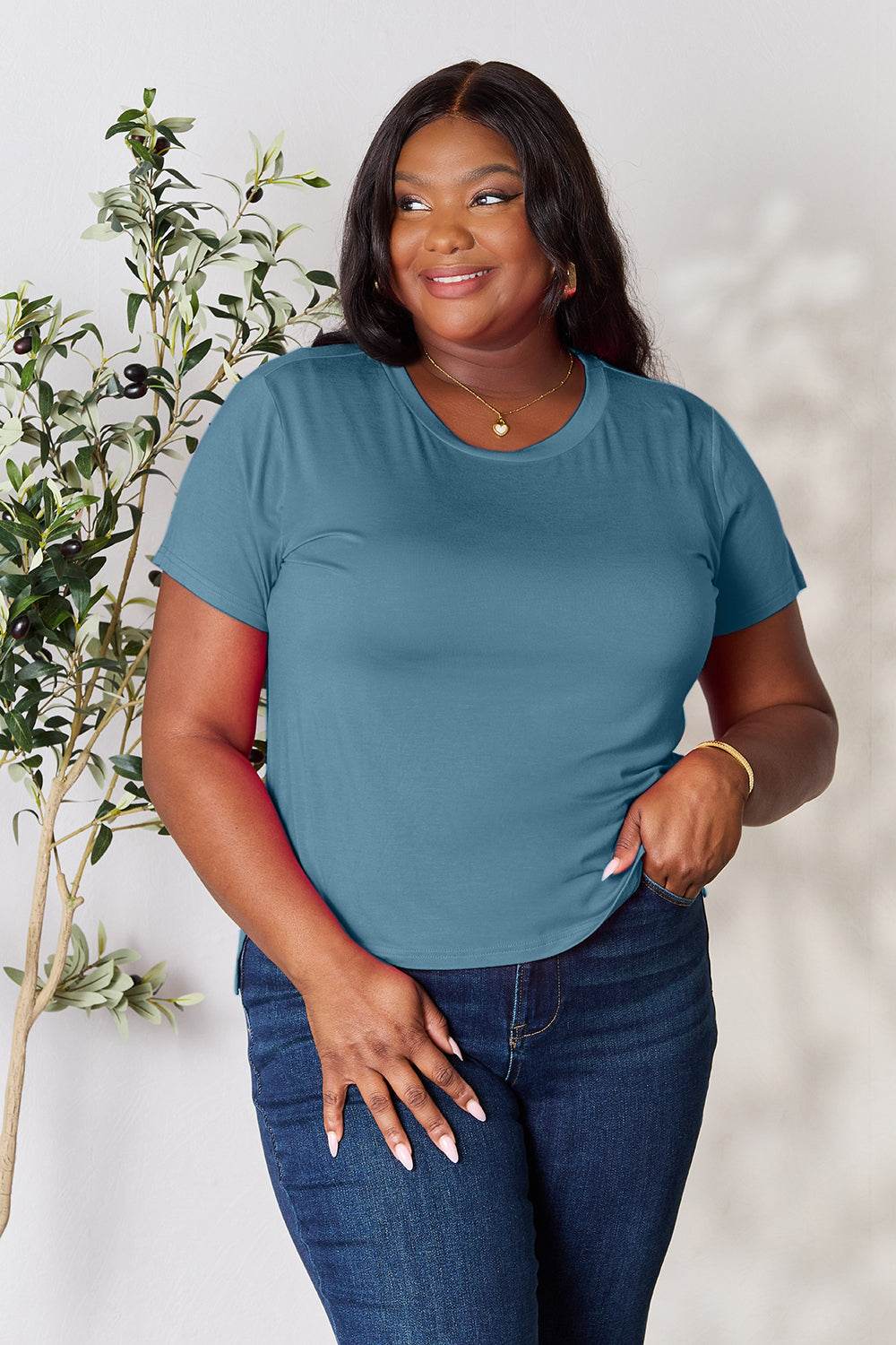Basic Bae Full Size Round Neck Short Sleeve T-Shirt - DaTrendStore.Com