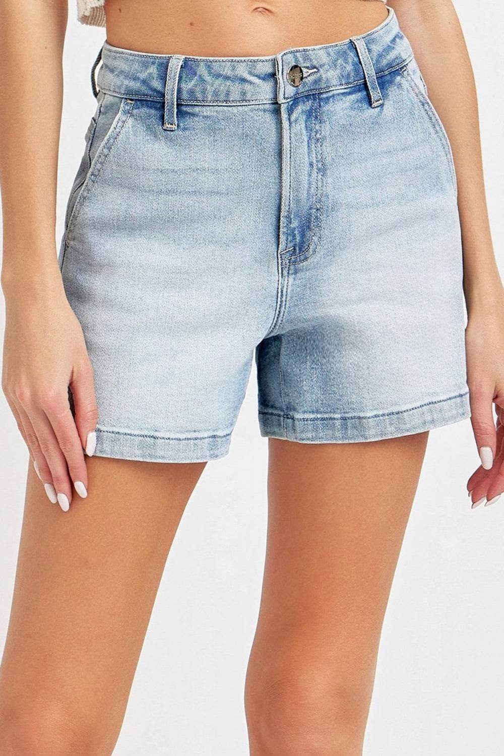 Risen Full Size High Rise Denim Shorts - DaTrendStore.Com
