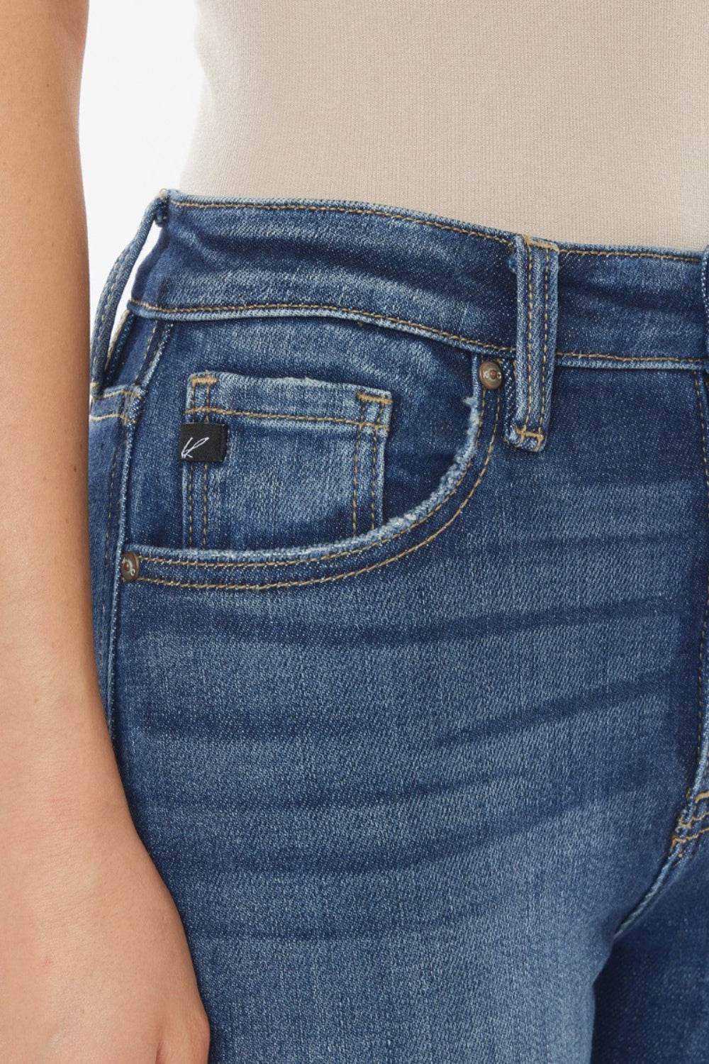 Kancan Raw Hem High Waist Cropped Jeans - DaTrendStore.Com