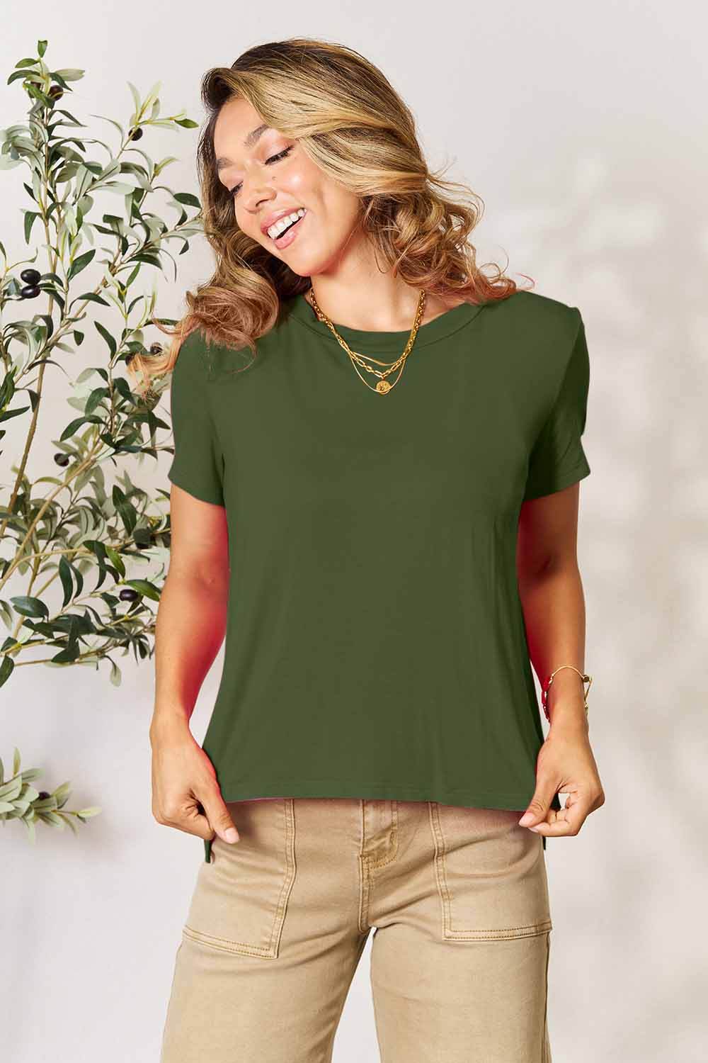 Basic Bae Full Size Round Neck Short Sleeve T-Shirt - DaTrendStore.Com