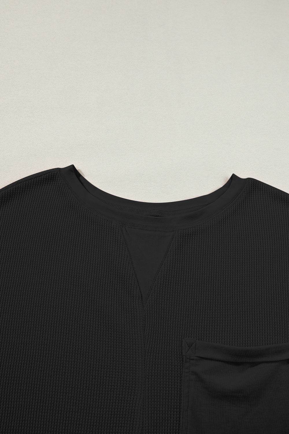 Waffle-Knit Half Sleeve Top and Shorts Set - DaTrendStore.Com