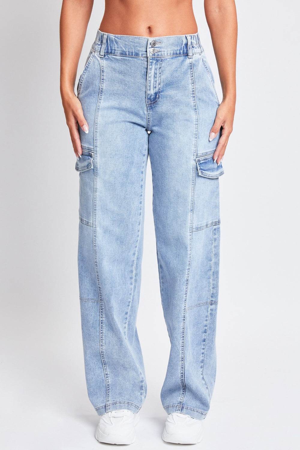 YMI Jeanswear High-Rise Straight Cargo Jeans - DaTrendStore.Com