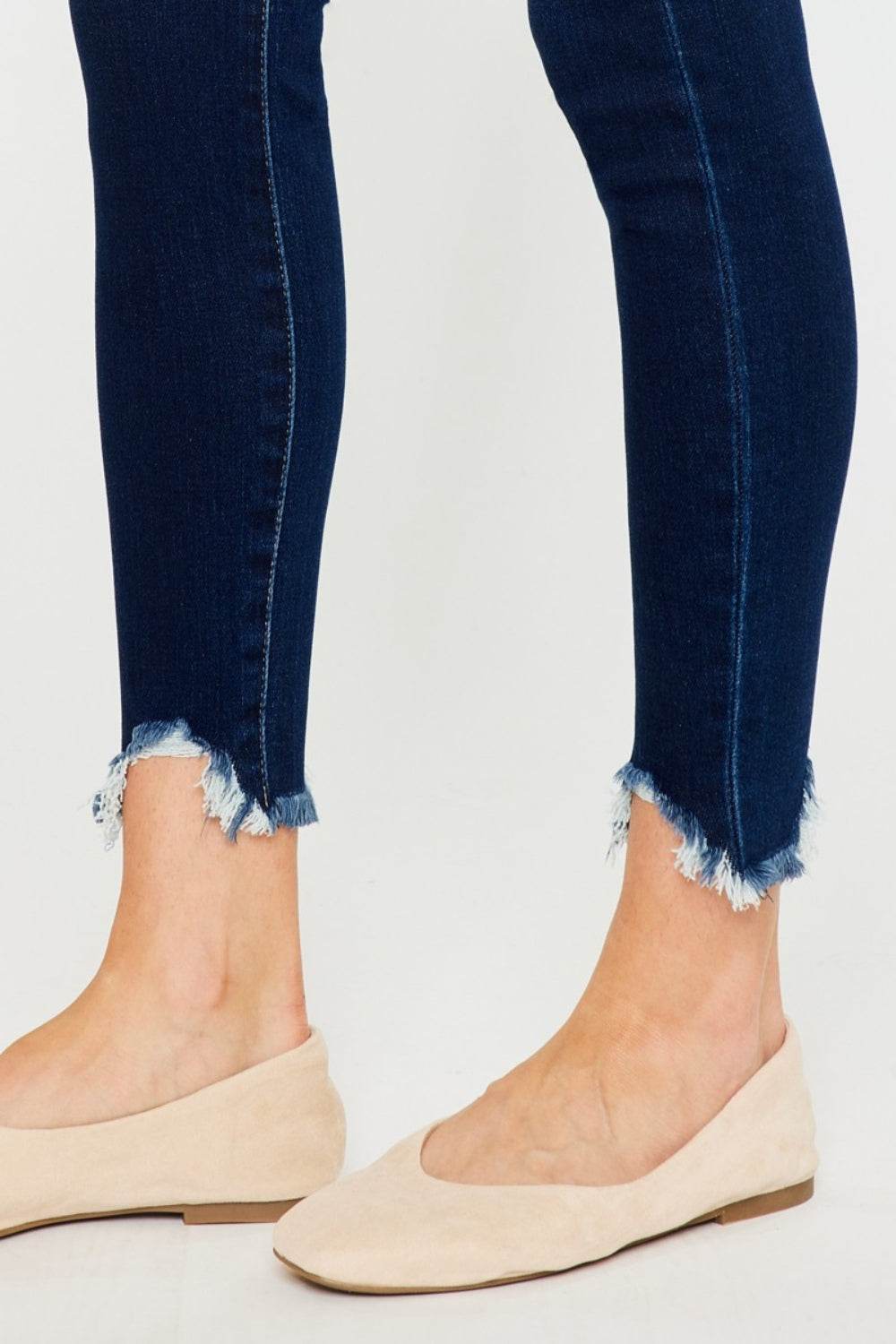 Kancan Full Size High Rise Frayed Ankle Skinny Jeans - DaTrendStore.Com