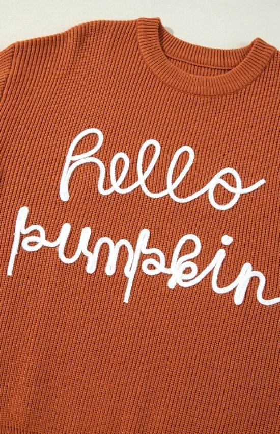 Letter Graphic Round Neck Long Sleeve Sweater - DaTrendStore.Com