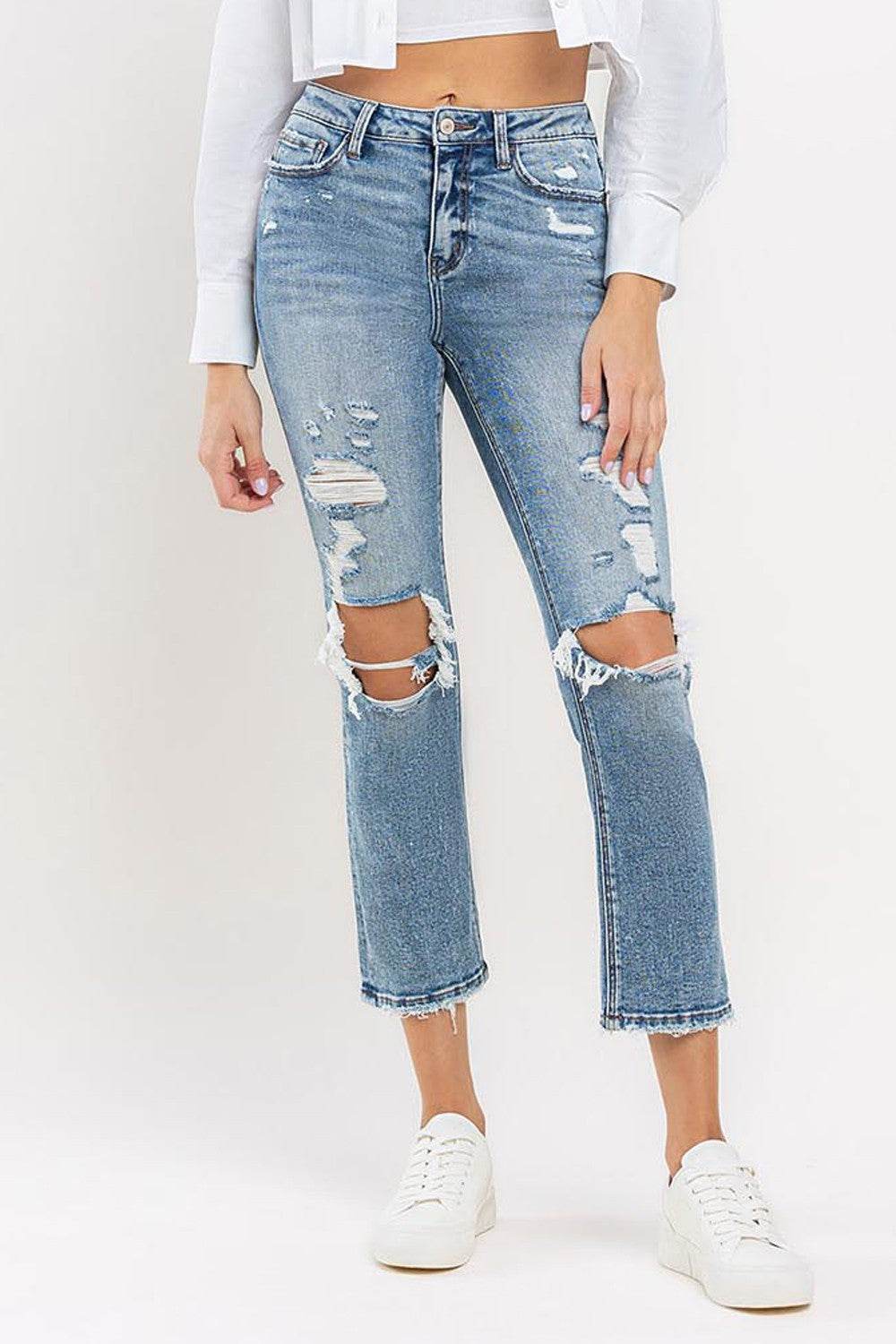 Lovervet Full Size High Rise Slim Straight Jeans - DaTrendStore.Com