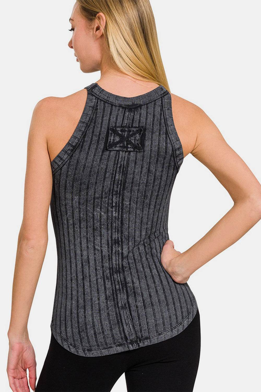 Zenana Ribbed Grecian Neck Tank - DaTrendStore.Com