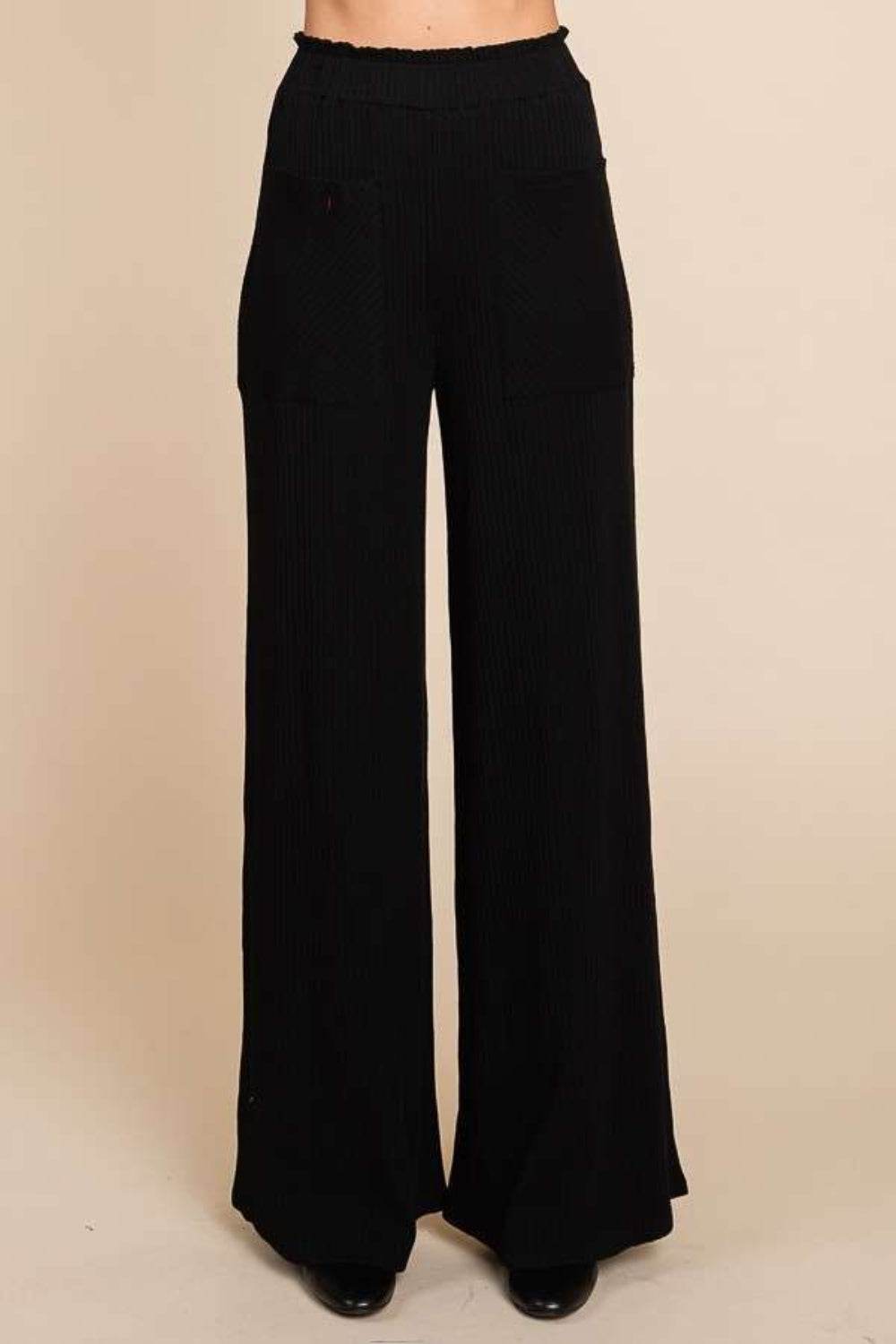 Culture Code Full Size High Waist Wide Leg Pants - DaTrendStore.Com
