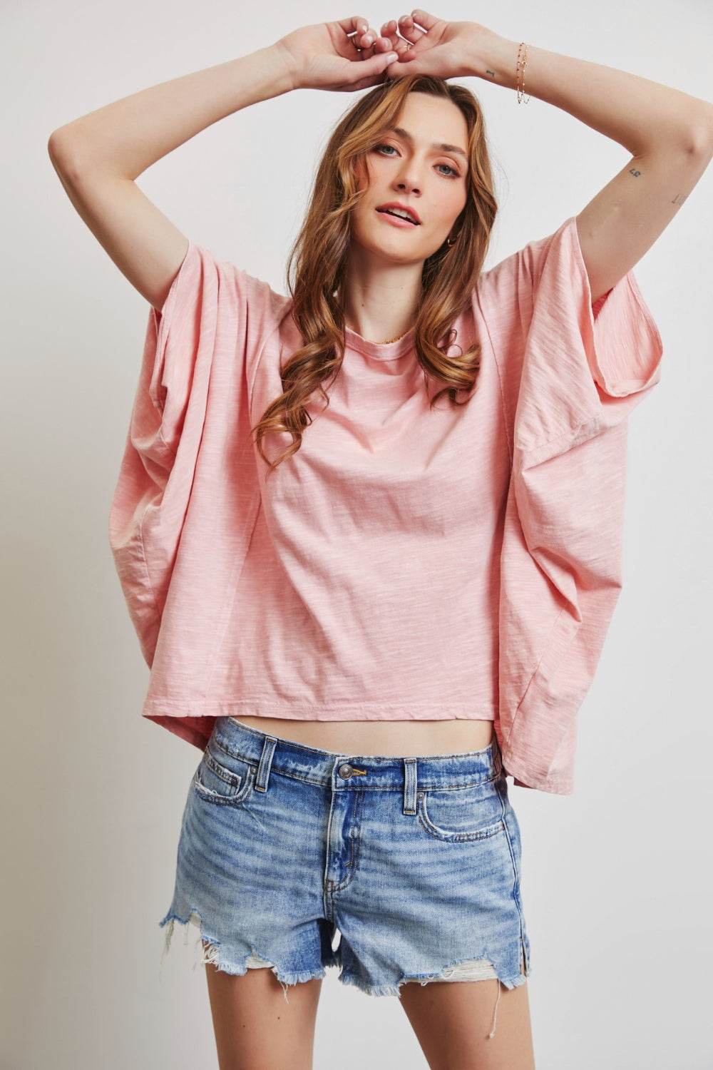 HEYSON Full Size Garment-Dyed Boat Neck Oversized Top - DaTrendStore.Com