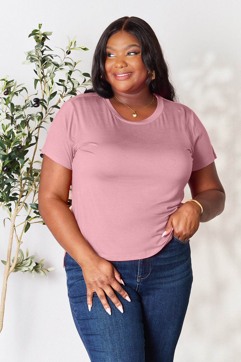 Basic Bae Full Size Round Neck Short Sleeve T-Shirt - DaTrendStore.Com
