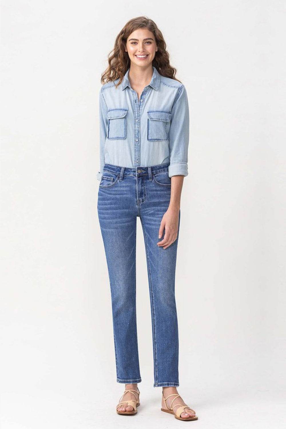 Lovervet Full Size Maggie Midrise Slim Ankle Straight Jeans - DaTrendStore.Com