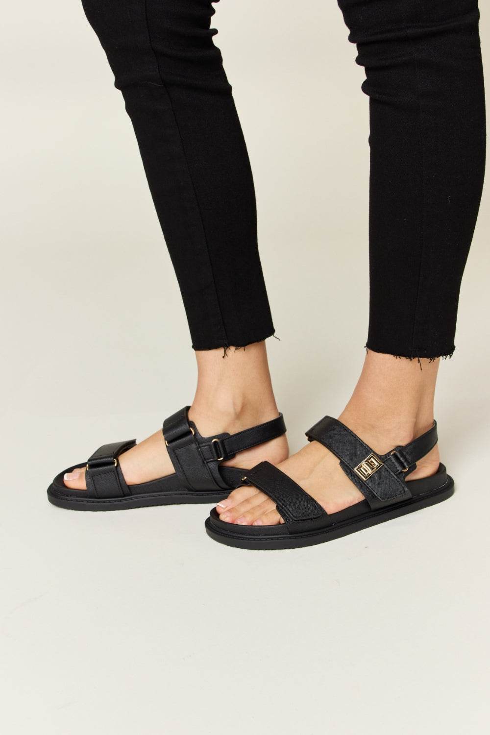 WILD DIVA Velcro Double Strap Slingback Sandals - DaTrendStore.Com