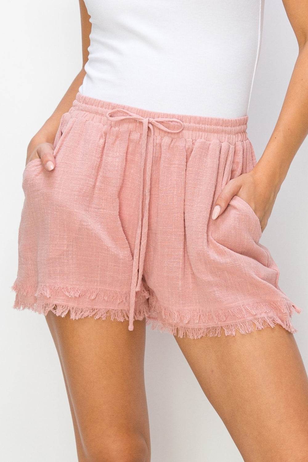 HYFVE Drawstring Frayed Shorts - DaTrendStore.Com