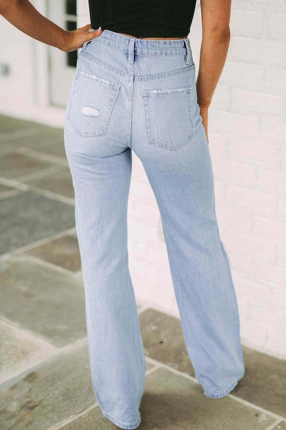 Distressed High Waist Jeans - DaTrendStore.Com