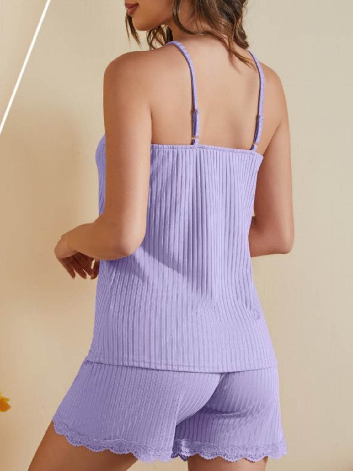 Ribbed Scoop Neck Top and Shorts Lounge Set - DaTrendStore.Com