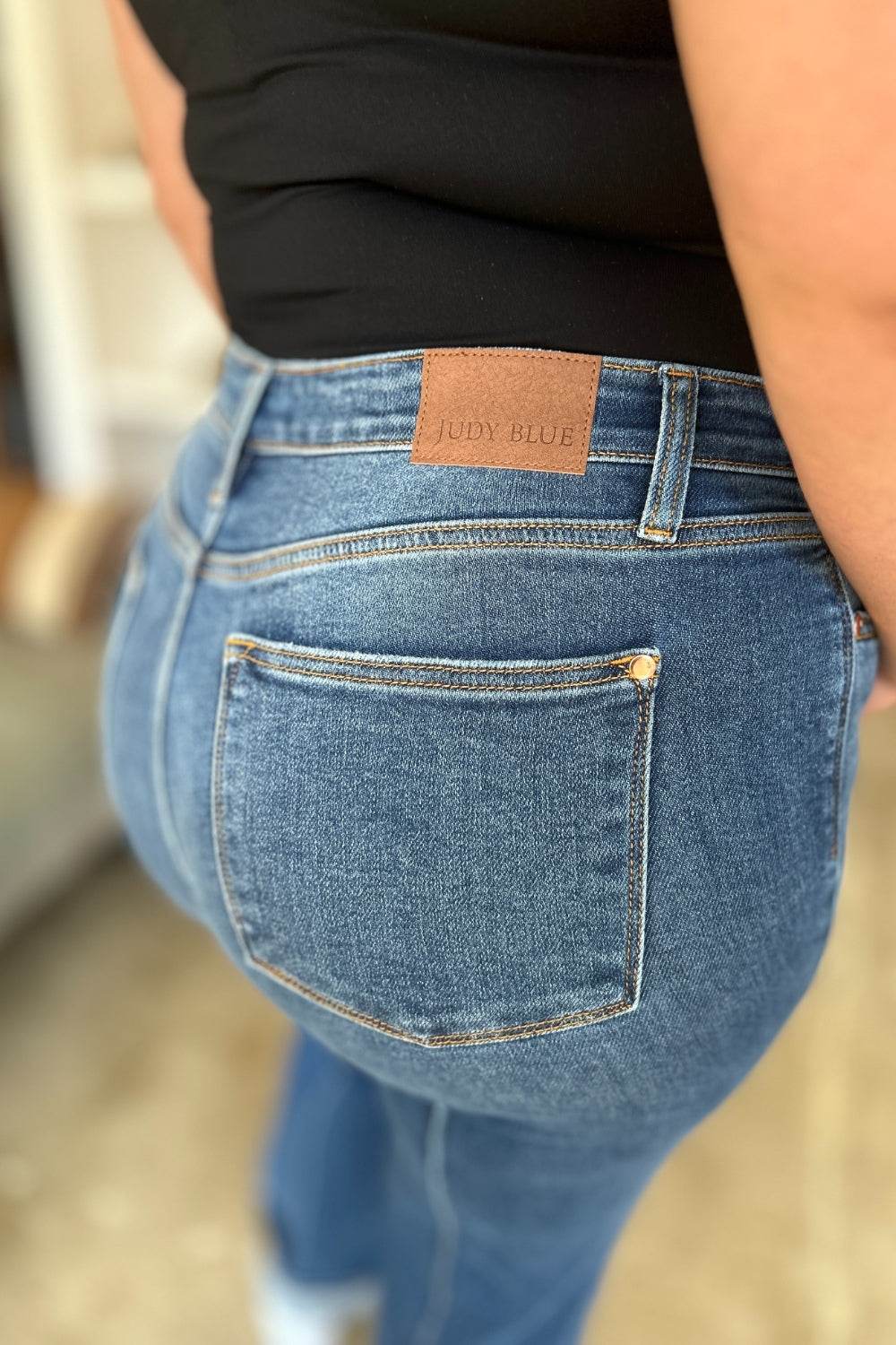 Judy Blue Full Size High Waist Front Seam Detail Straight Jeans - DaTrendStore.Com