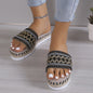 Geometric Weave Platform Sandals