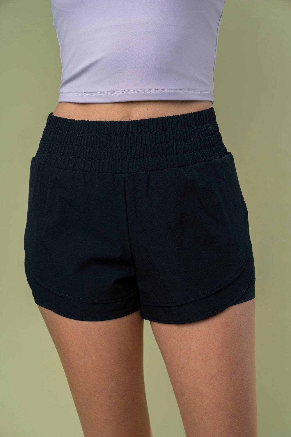 White Birch Full Size High Waisted Knit Shorts - DaTrendStore.Com