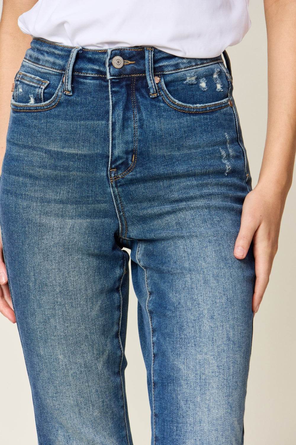 Judy Blue Full Size Tummy Control High Waist Slim Jeans - DaTrendStore.Com