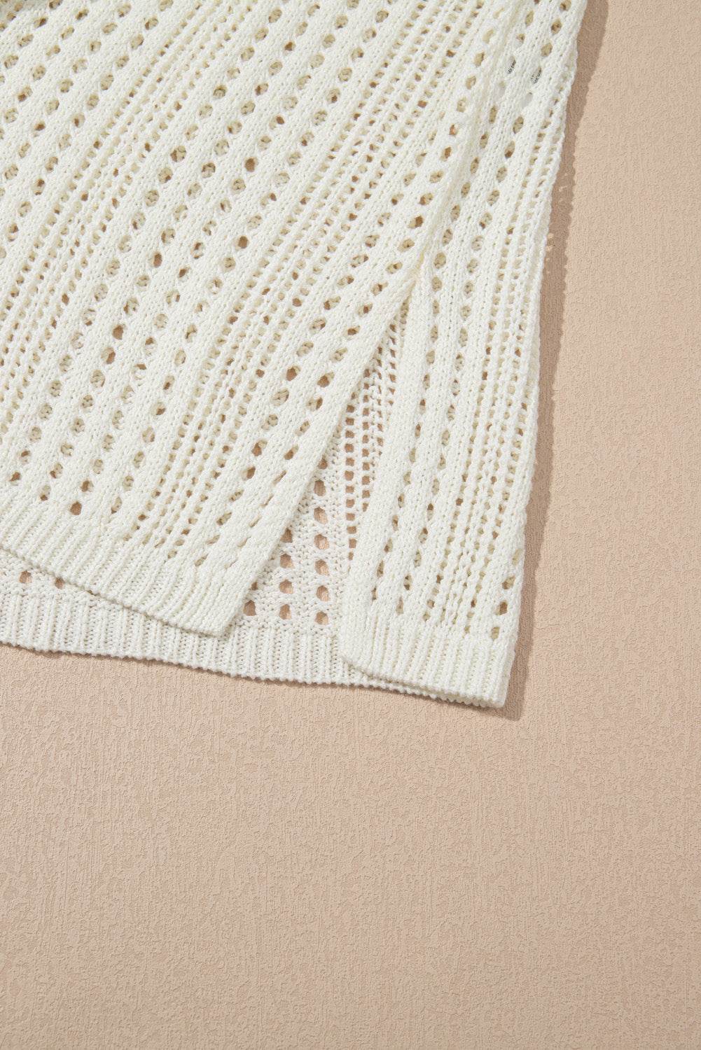 Side Slit Drawstring V-Neck Knit Cover Up Dress - DaTrendStore.Com