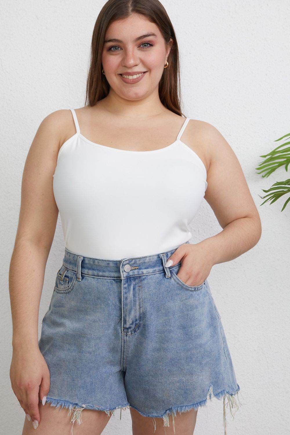 Basic Bae Full Size Round Neck Slim Cami - DaTrendStore.Com