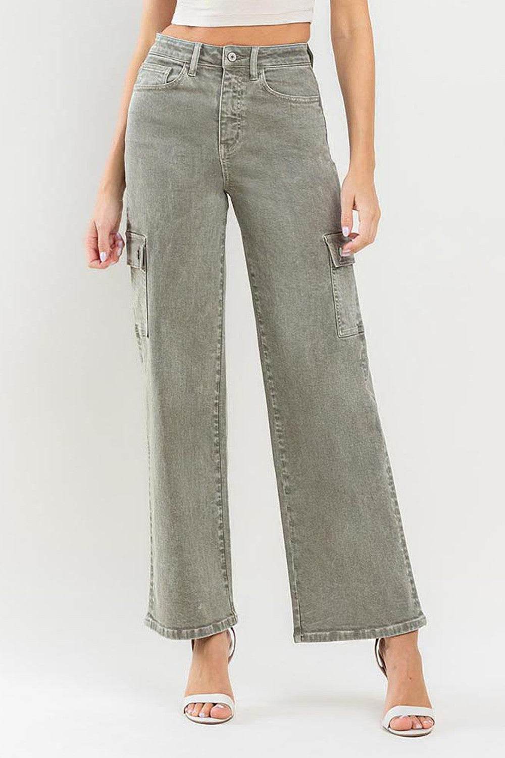 Vervet by Flying Monkey 90's Super High Rise Cargo Jeans - DaTrendStore.Com