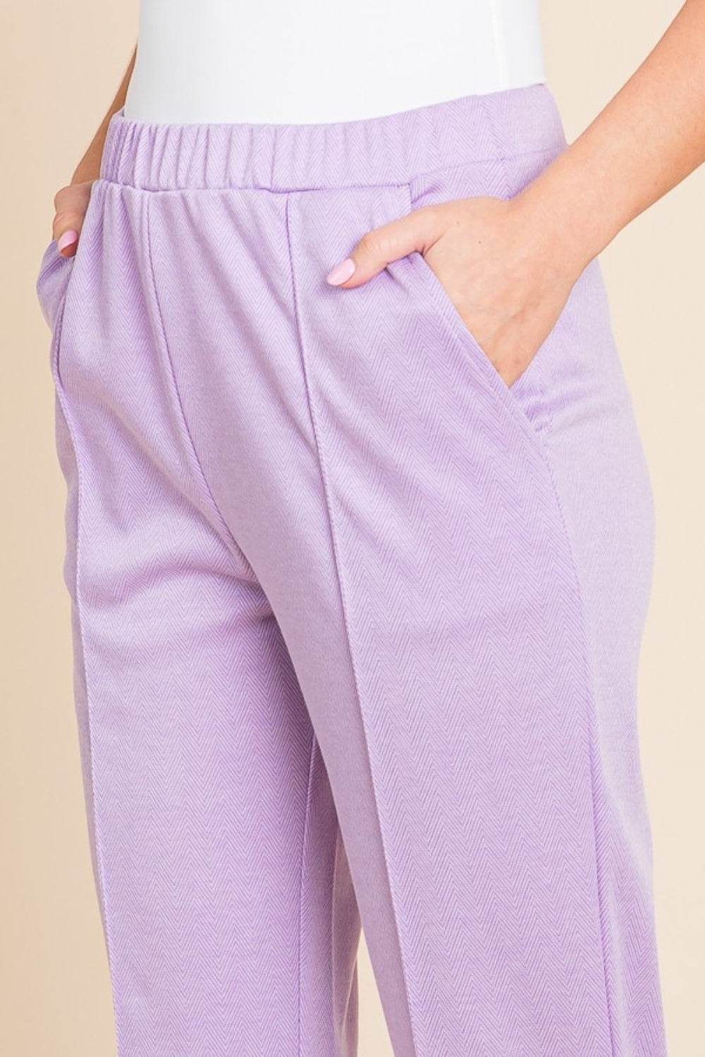 Culture Code Full Size Pin Tuck Detail Slim Pants - DaTrendStore.Com