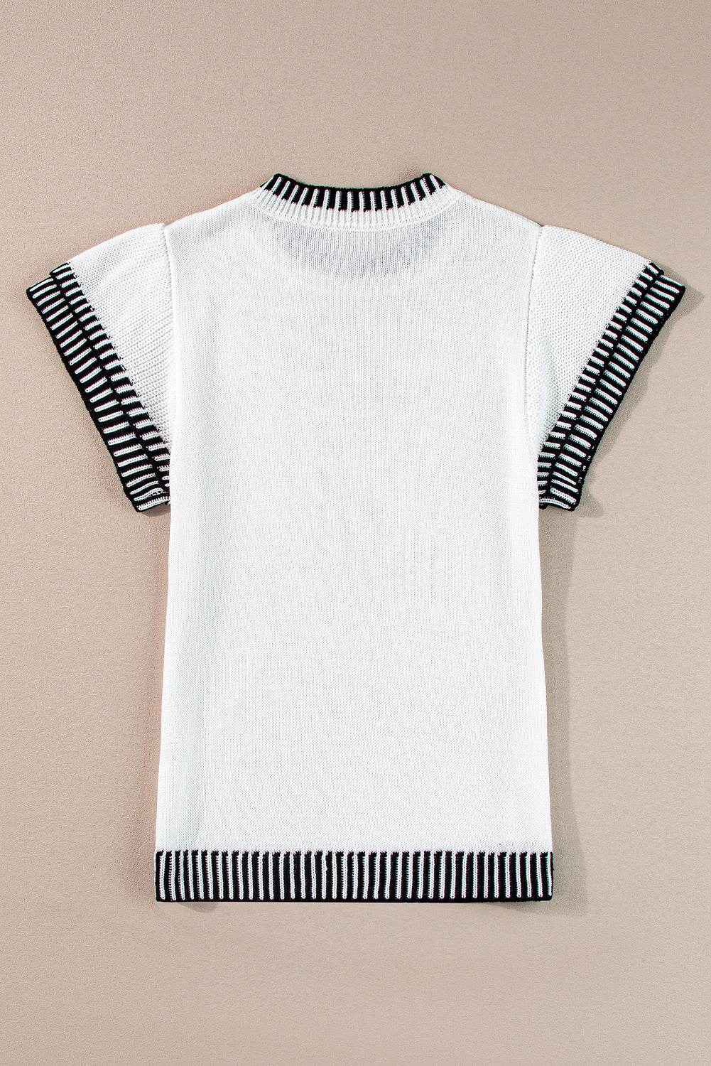 Round Neck Short Sleeve Knit Top - DaTrendStore.Com