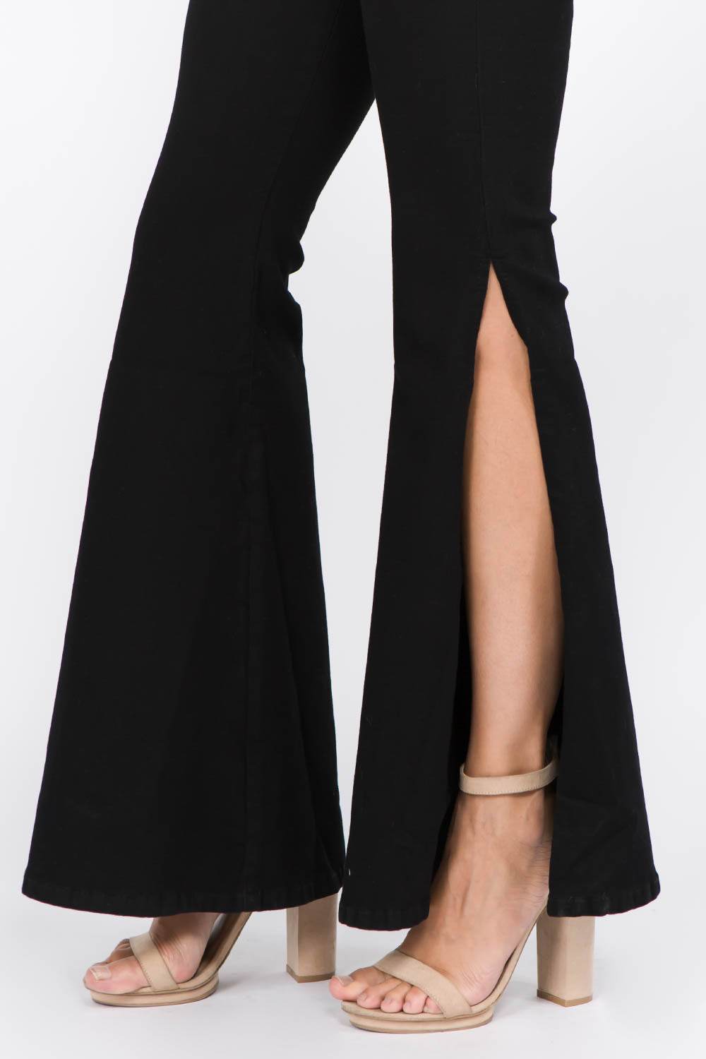 American Bazi Side Slit Flare Jeans - DaTrendStore.Com