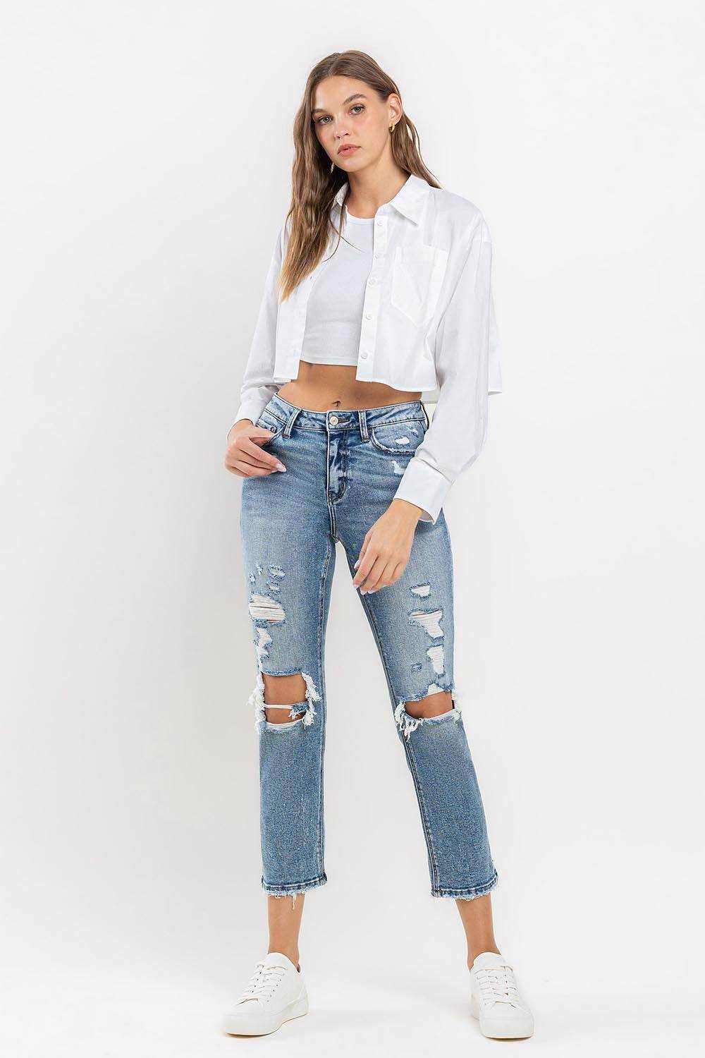 Lovervet Full Size High Rise Slim Straight Jeans - DaTrendStore.Com