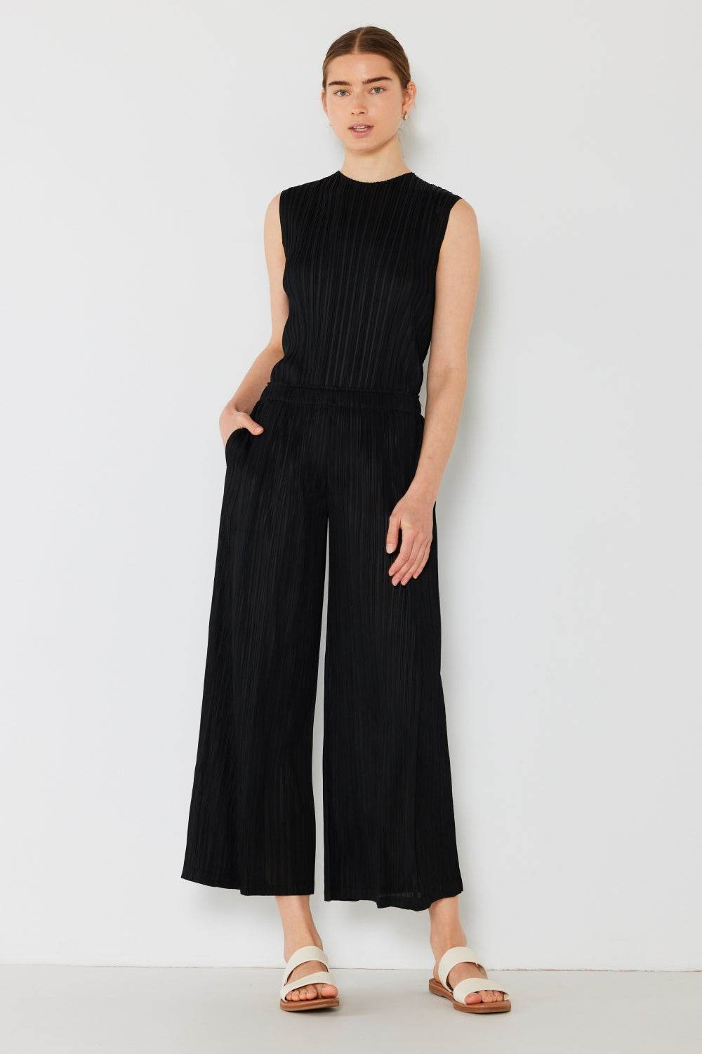 Marina West Swim Pleated Wide-Leg Pants with Side Pleat Detail - DaTrendStore.Com