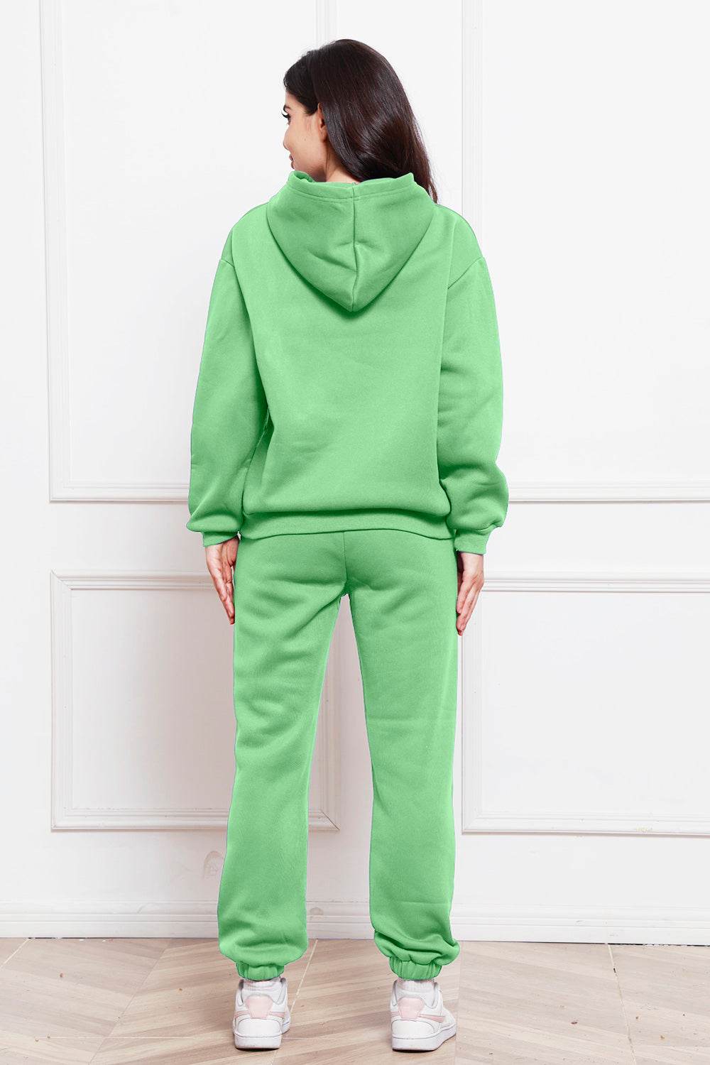 Drop Shoulder Long Sleeve Hoodie and Pants Set - DaTrendStore.Com