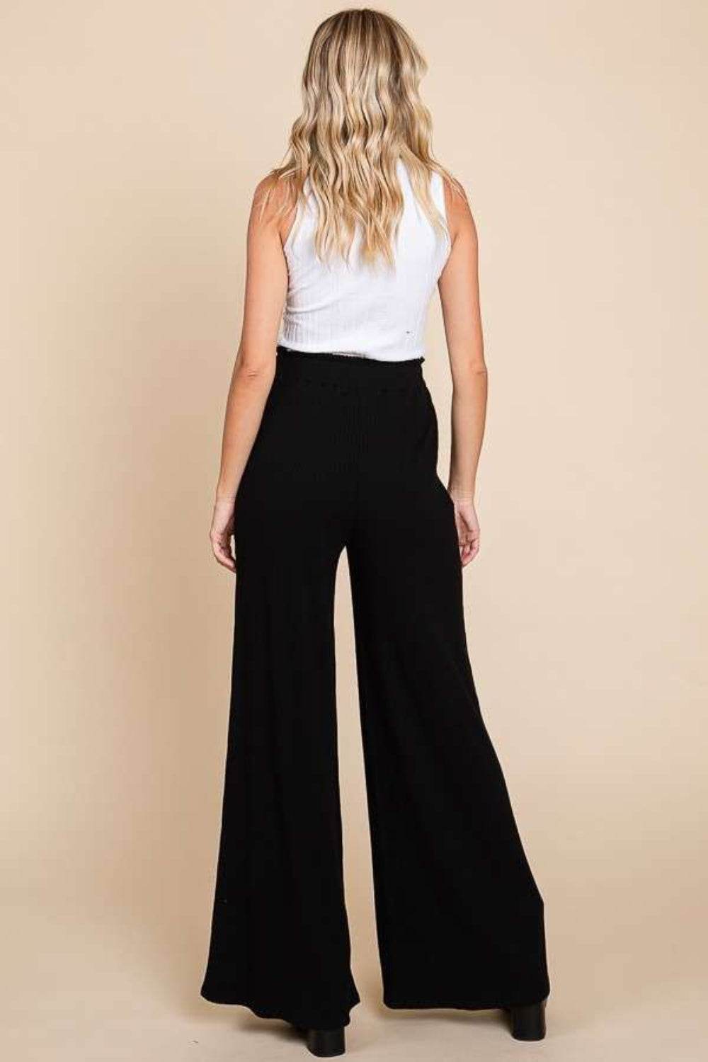 Culture Code Full Size High Waist Wide Leg Pants - DaTrendStore.Com