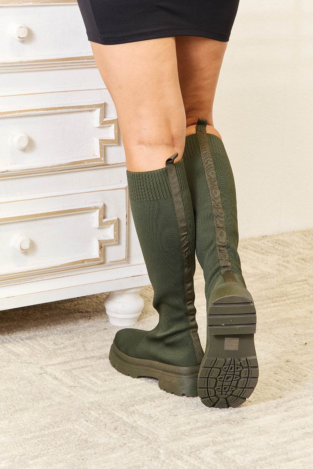 WILD DIVA Footwear Knee High Platform Sock Boots - DaTrendStore.Com