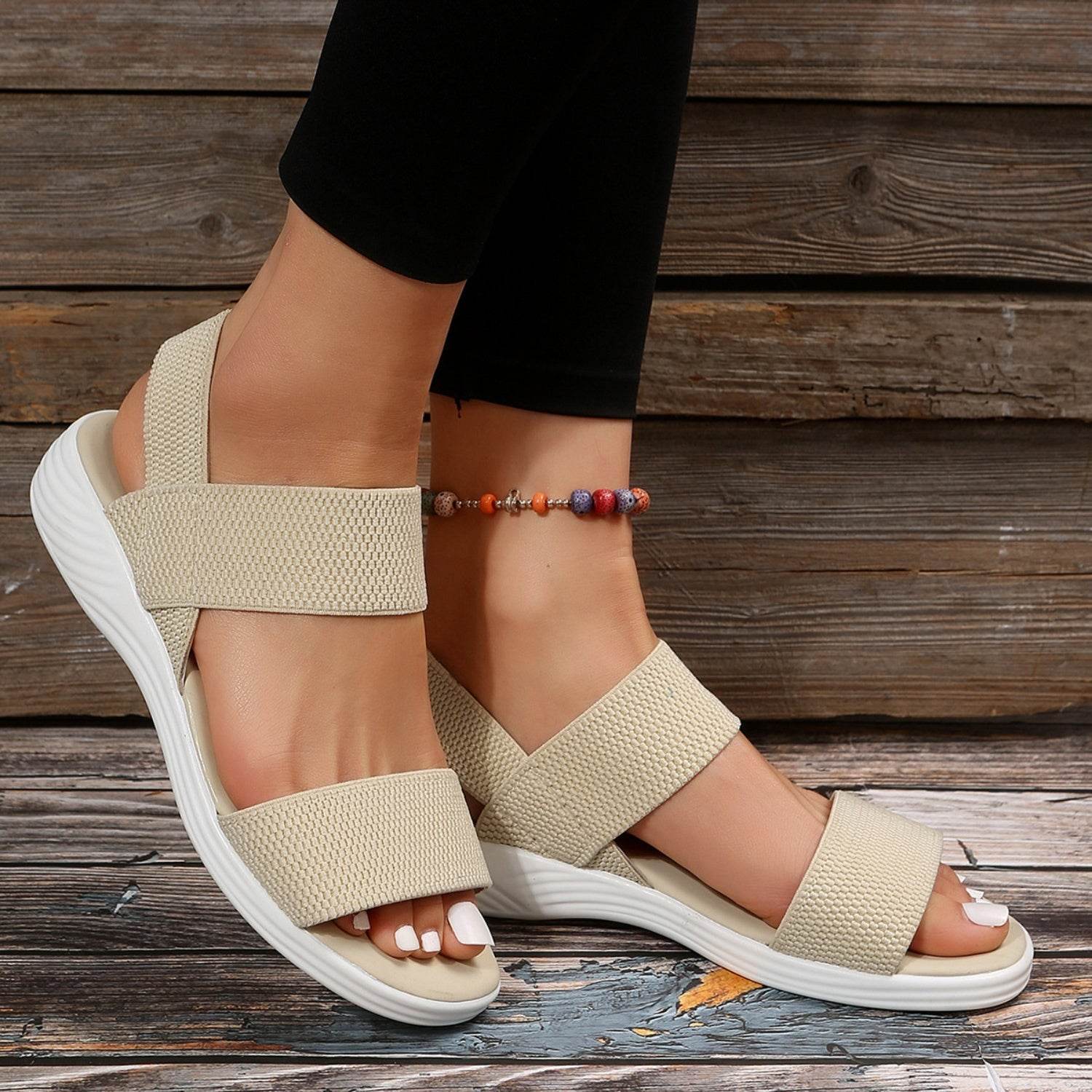 Rubber Open Toe Low Heel Sandals - DaTrendStore.Com