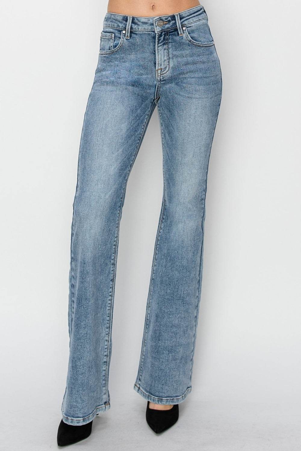 RISEN Full Size Mid Rise Bootcut Jeans - DaTrendStore.Com