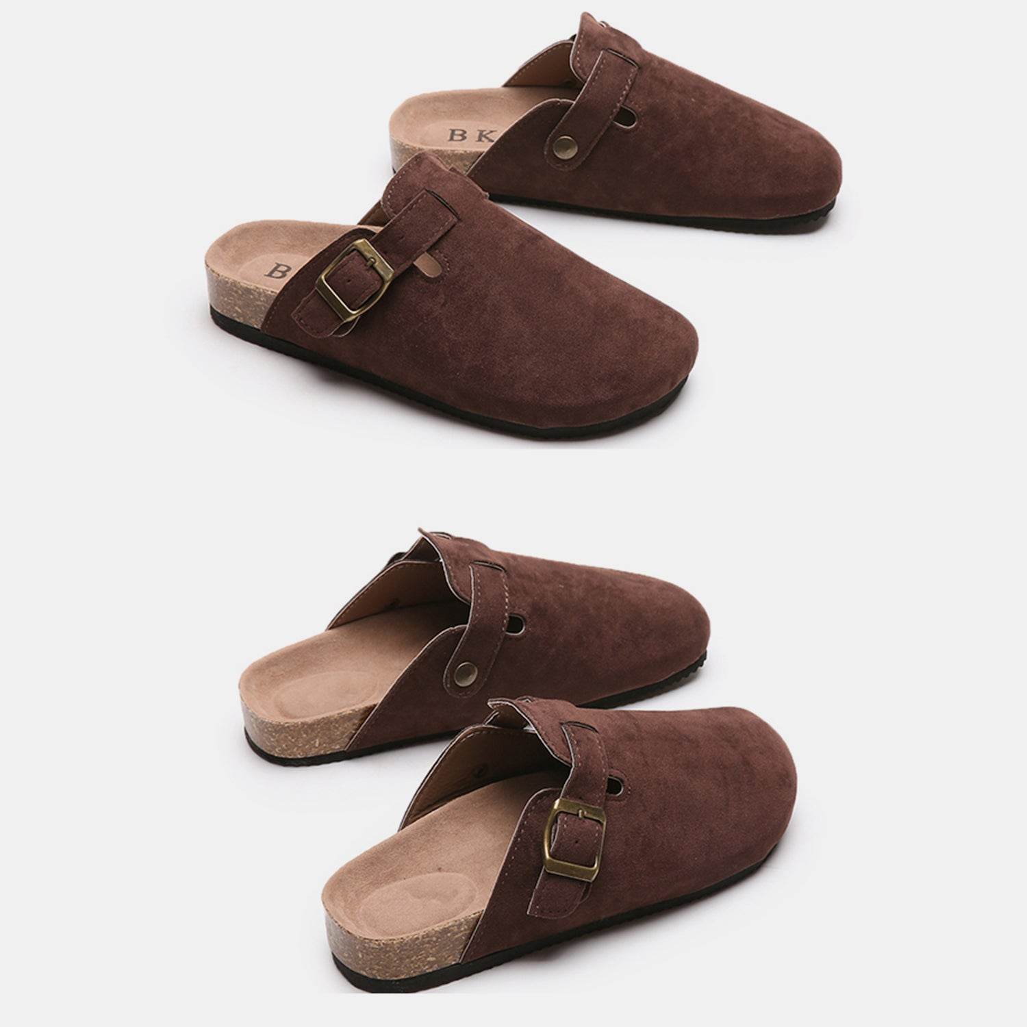 Suede Closed Toe Buckle Slide - DaTrendStore.Com