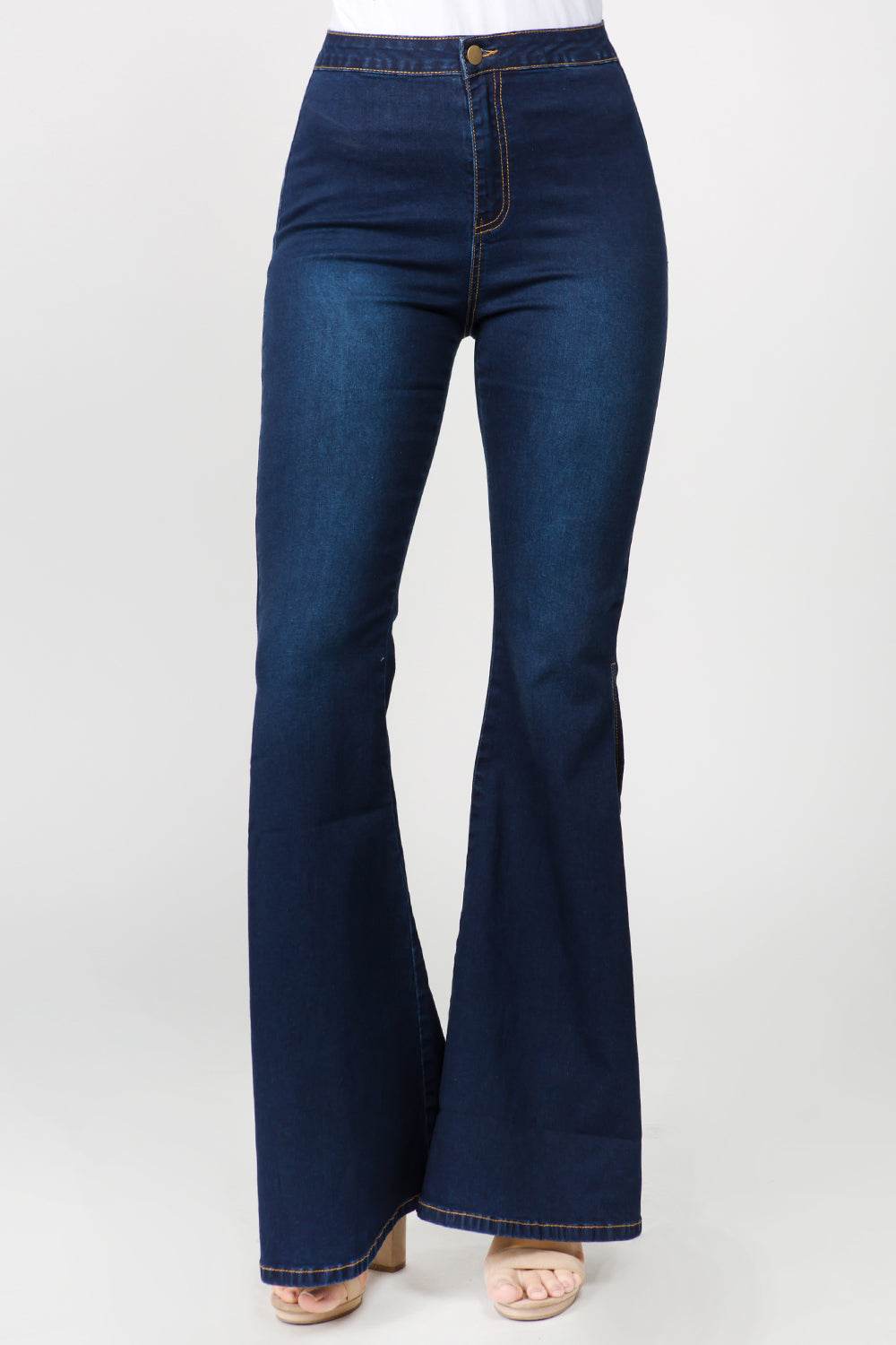 American Bazi Side Slit Flare Jeans - DaTrendStore.Com