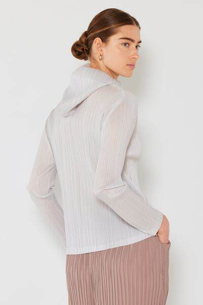 Marina West Swim Pleated Hood Jacket with 2 Way Zipper - DaTrendStore.Com