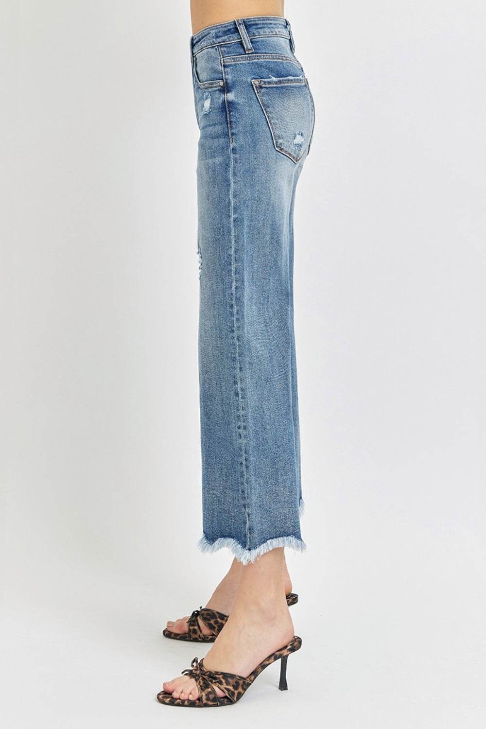 Risen High Rise Cropped Flare Jeans - DaTrendStore.Com
